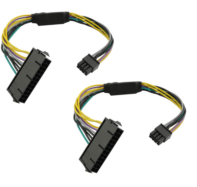 Longdex 11 Inch 24-Pin to 8-Pin 18AWG ATX PSU Power Supply Adapter Cable for Motherboards - Image 1